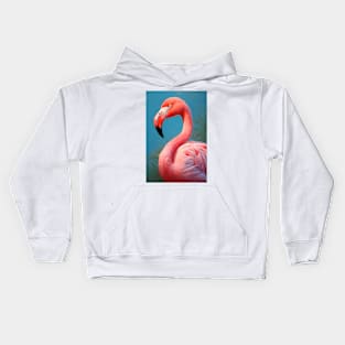 Beautiful Pink Flamingo Portrait Kids Hoodie